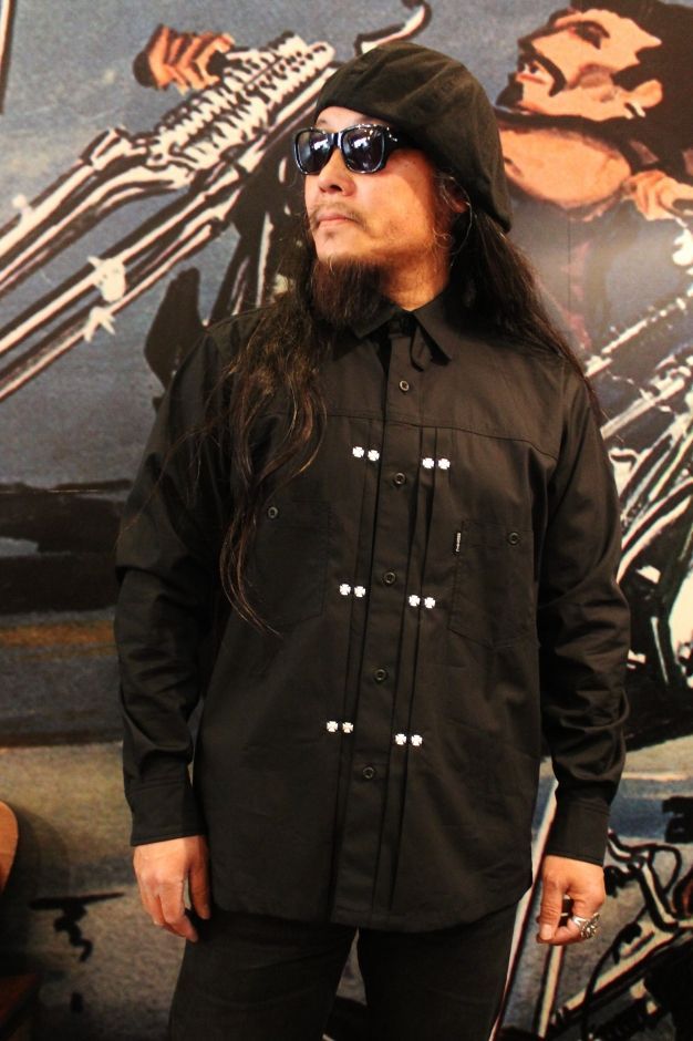 ViSE REDTAiL バイス レッドテイル CROSS Cotton L/S Shirt〔Black  