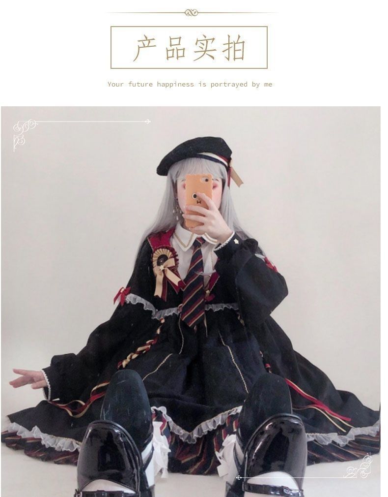 新品未使用 魔法少女風 黒色 ロリータ小魔女OPワンピース 衣装