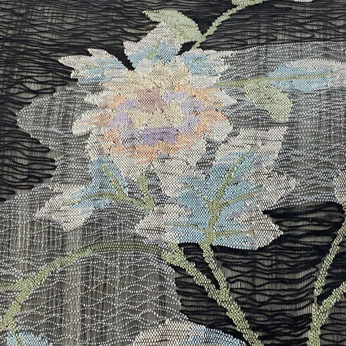 名古屋帯 紬 鳥獣戯画 兎 うさぎ 鹿の子 着物 063a d （鳥獣戯画 着物  