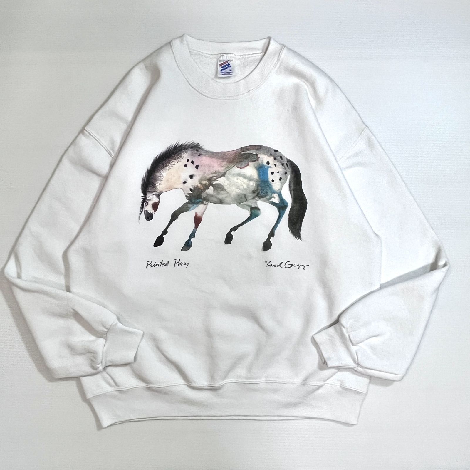 80s-90s USA製 JERZEES SUPER SWEATS ジャージーズ Painted Pony 