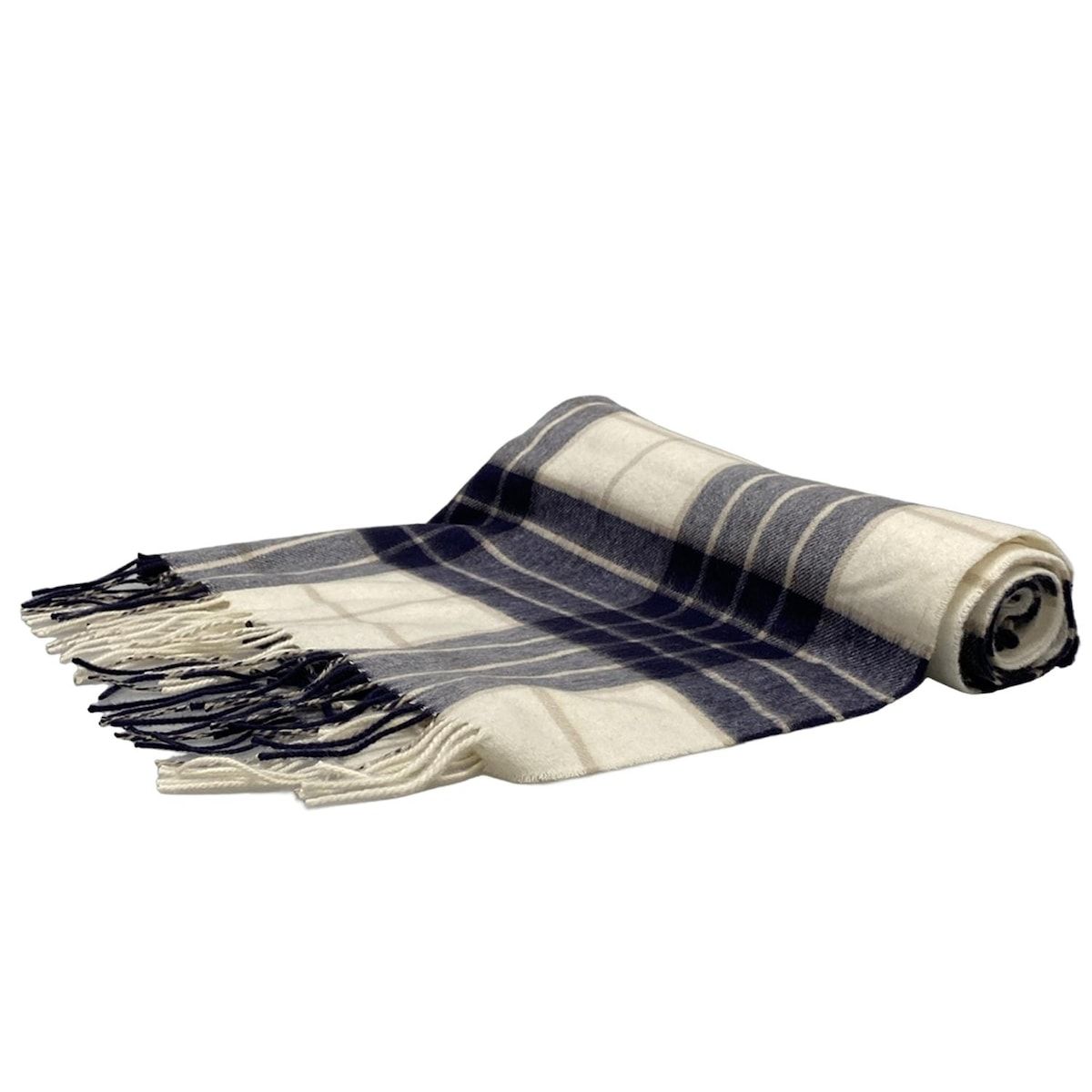 JOHNSTONS OF ELGIN 新品 黒×白 チェック BEAMS F (BEAMS F) Johnstons of Elgin / Cashmere Tartan Check
