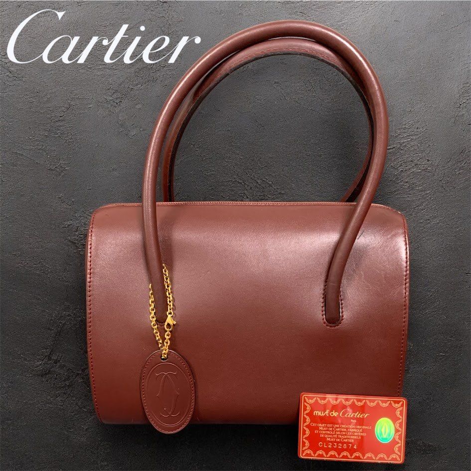 Cartier カルティエ マストライン ミニボストン ハンドバッグ must line
