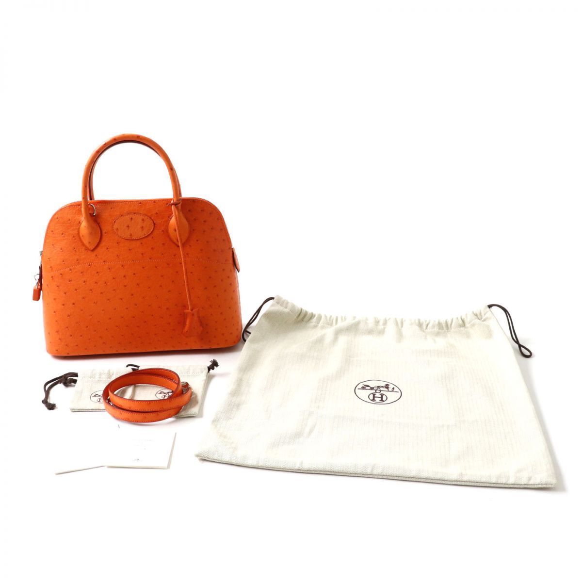 極美品◎エルメス ボリード31 オーストリッチ 2WAY ハンド／ショルダー 