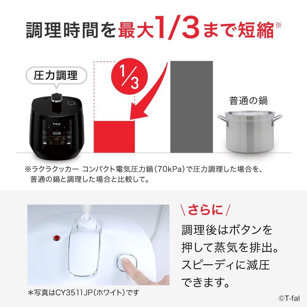 ティファール 電気圧力鍋 3L 4人用 時短 おまかせ手料理 1台12役 オンライン限定】 ティファール 電気圧力鍋 3L 4人用 時短 おまかせ