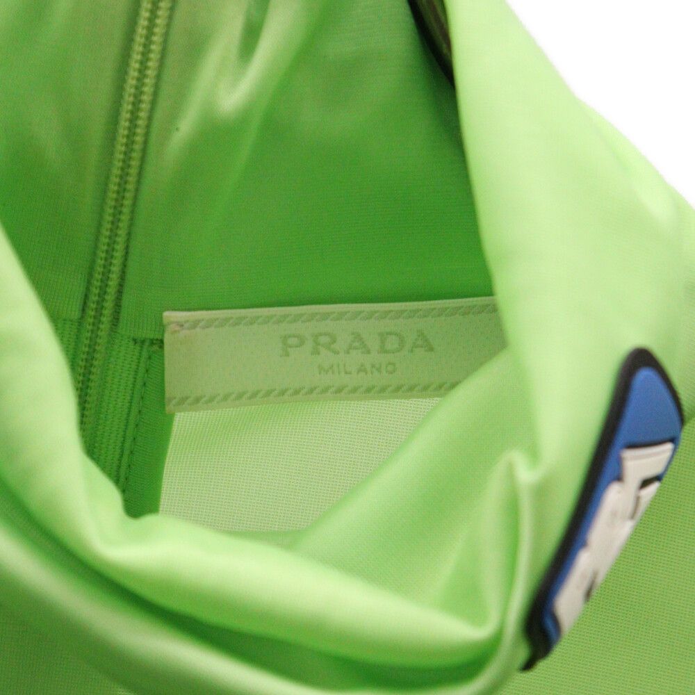 PRADA プラダ ラバーワッペン付き シースルータートルネック　グリーン PRADA プラダ ラバーワッペン付き シースルータートルネックグリーン