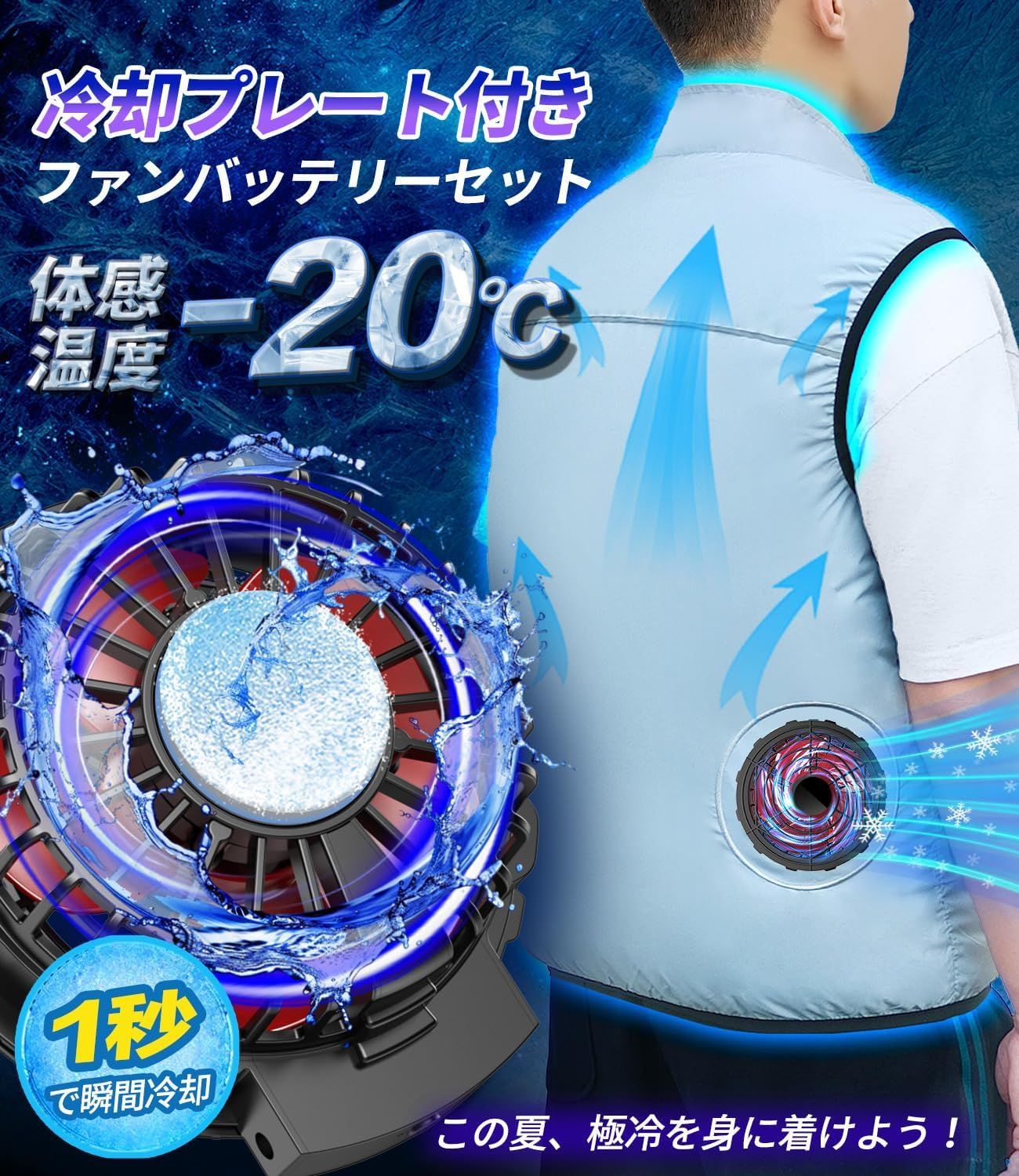 ファンバッテリーセット【2025「冷+涼」新形態＆冷却ブレート付き