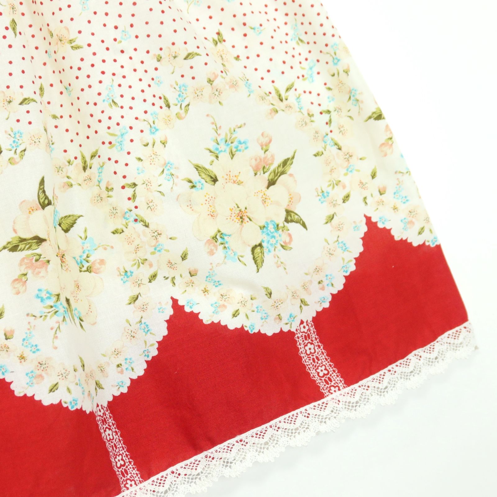 ピンクハウス ブーケ柄　ティアードスカート ピンクハウス 薔薇と葡萄のブーケ柄 スカート