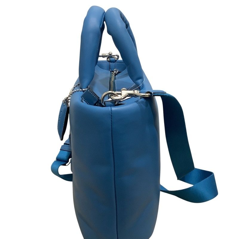 コーチ （COACH）レザー ピロー トート バッグ CP095 ブルー もこもこ