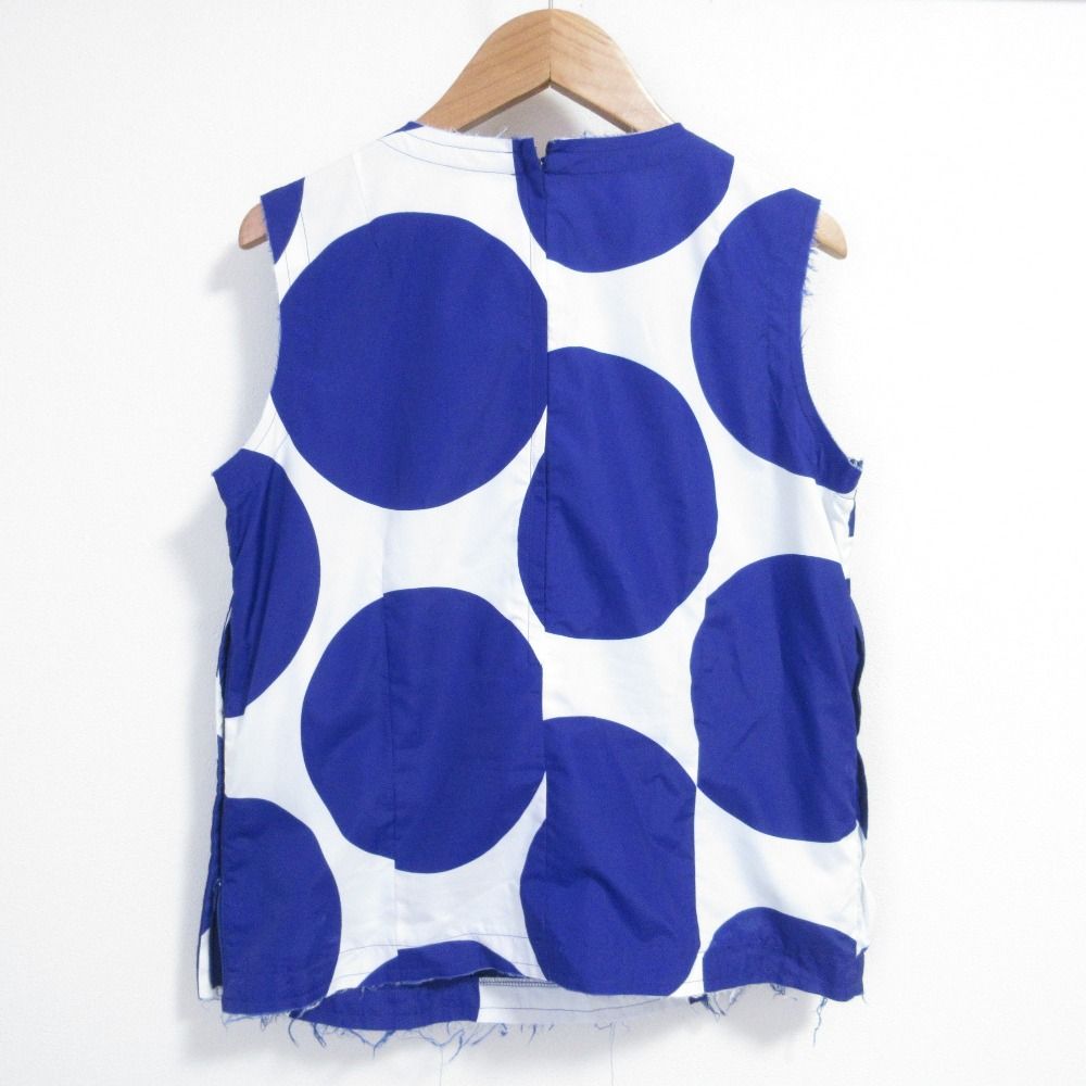 24 SS COMME des GARCONS コムデギャルソン ポルカドット ノースリーブブラウス GM-B 019 M ホワイト パープル レディース 古着