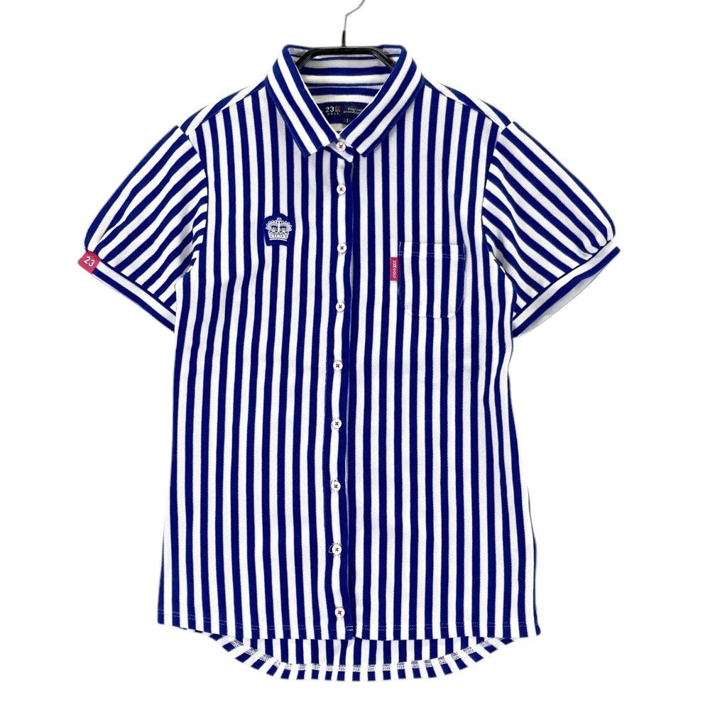 23区 GOLF 長袖ポロシャツ II グリーンストライプ ゴルフウェア メンズ