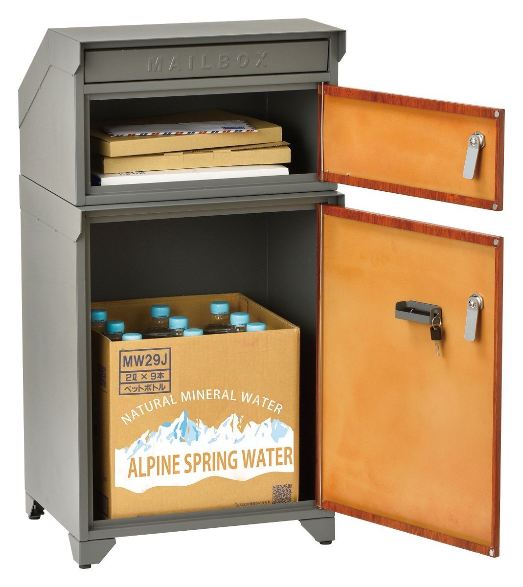 メルカリのみの 色 宅配ボックス付きポスト GALVA ティーグリーン MARWIL-DEMENAGEMENTS_CH