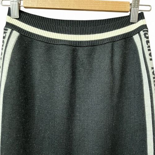 エムエスジーエム MSGM サイドライン ニット スカート 節約 黒 白  