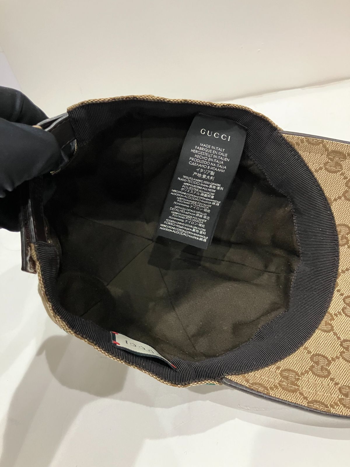 GUCCI グッチ GGキャンバス シェリーライン ベースボールキャップ М男女 GUCCI グッチ ベースボールキャップ GGキャンバス シェリー