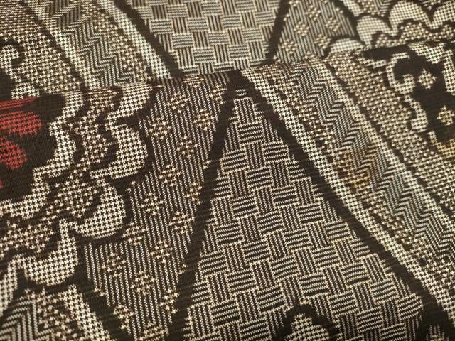 平和屋着物○希少 本場大島紬 龍郷絣 7マルキ 花菱文 正絹 逸品  