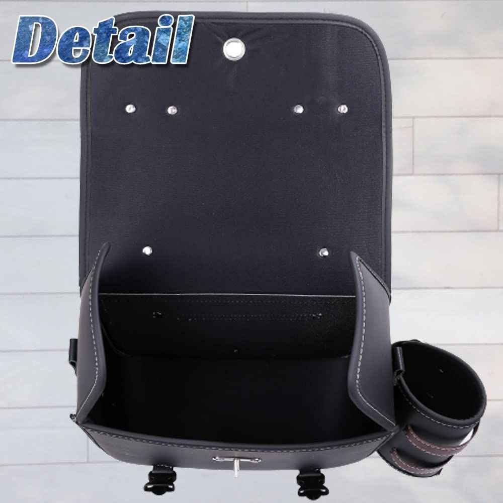 新着商品 サドル バッグ バッグ 南京錠 鍵 ツール 付き ケース 小物入れ ハーレー 防水 大容量 シート PUレザー ツーリング アウトドア ブラック サイド ブラウン 汎用 KRB272 バイク ブラック×ブラウン 2個