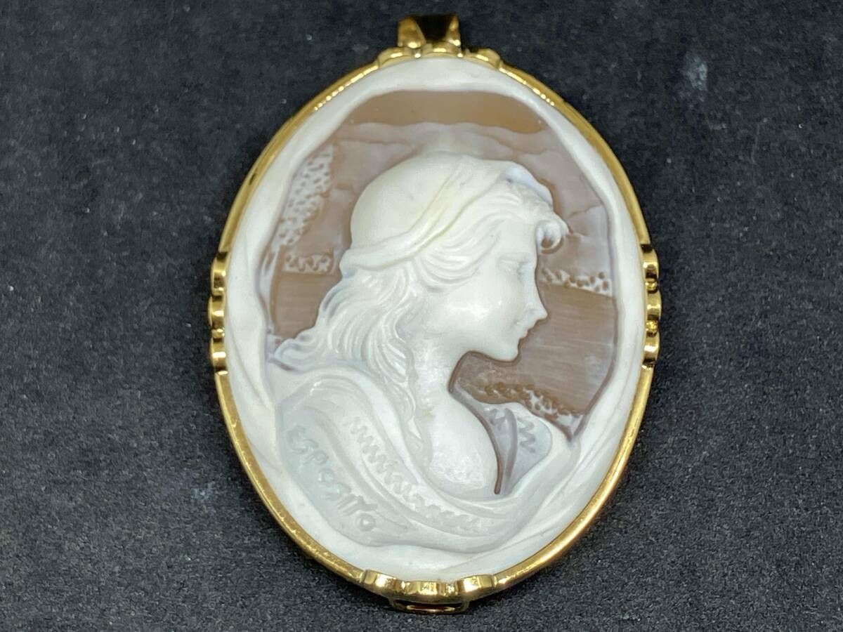 カメオ ブローチ 18K Pt900 18k Pt900 カメオブローチ