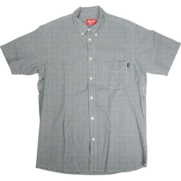 Size M SUPREME シュプリーム 11SS Gingham Shirt 半袖シャツ 白黒 -非常に良い 20819126