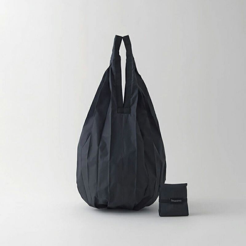 【在庫処分】マーナ　Shupatto シュパット コンパクトバッグ Drop M　ブラック　【品番：S460BK】