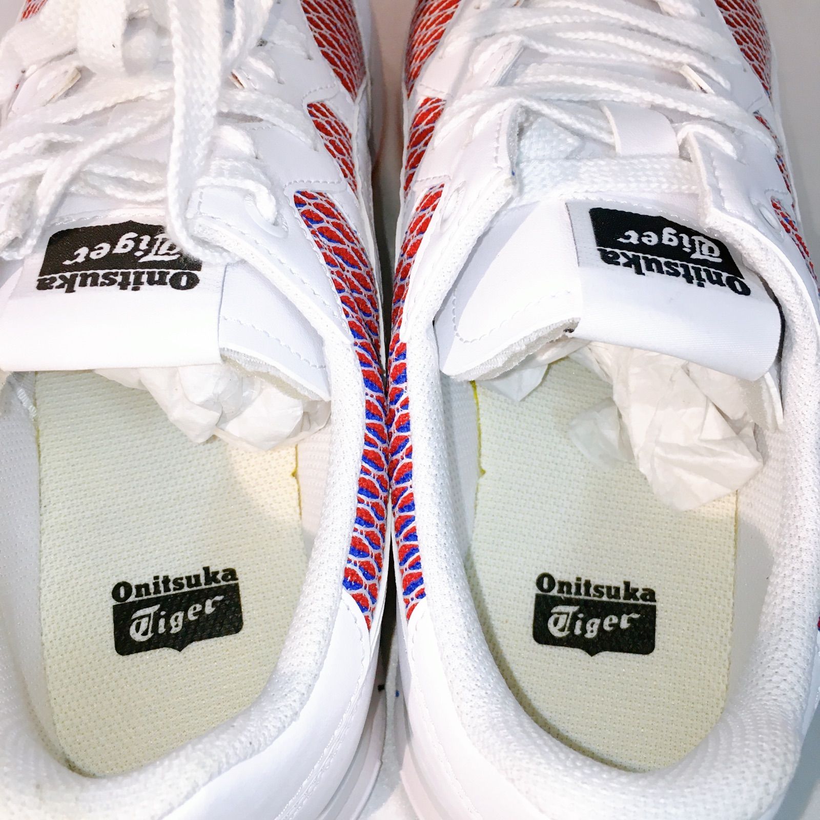 onitsuka tigerスニーカー ホワイト/ブルー/レッド MEXICO 66 オニツカタイガー Onitsuka Tiger x GCDS コラボ