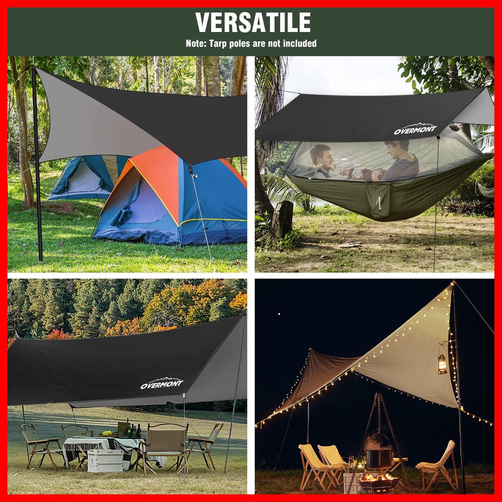 人気商品】Overmont 防水タープ 5mx5m/3mx3m ヘキサタープ