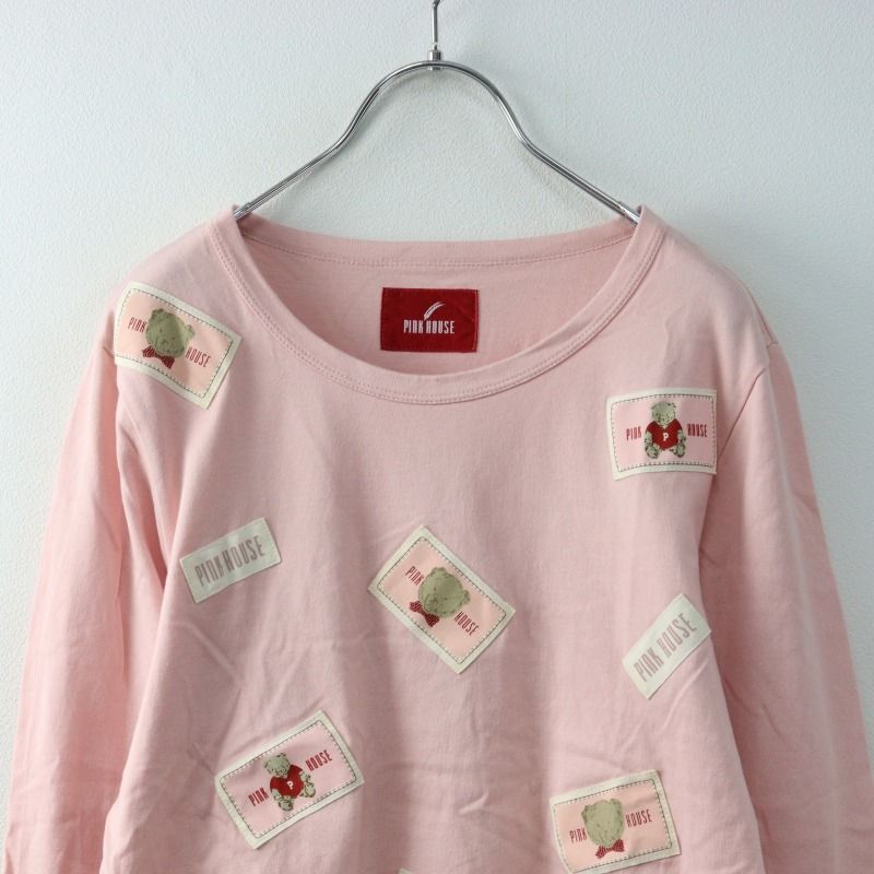 新品未使用ピンクハウスワッペンTシャツ ピンクハウス PINK HOUSE メニィロゴワッペン 長袖Tシャツ 4(L