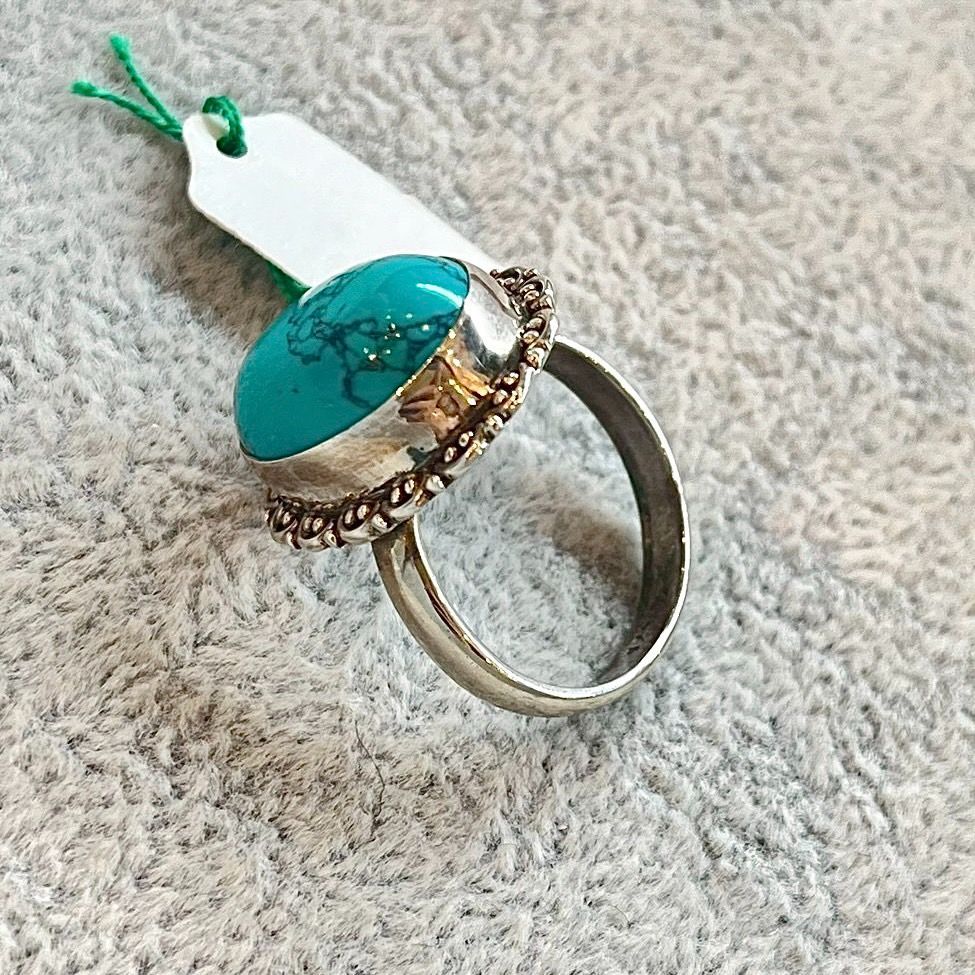 シルバーリング ターコイズ トルコ石 シルバー925 天然石 19号