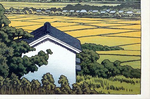 川瀬巴水 長野県 稲荷山 大サイズ 複製 ポスター 版画 新版画 風景画