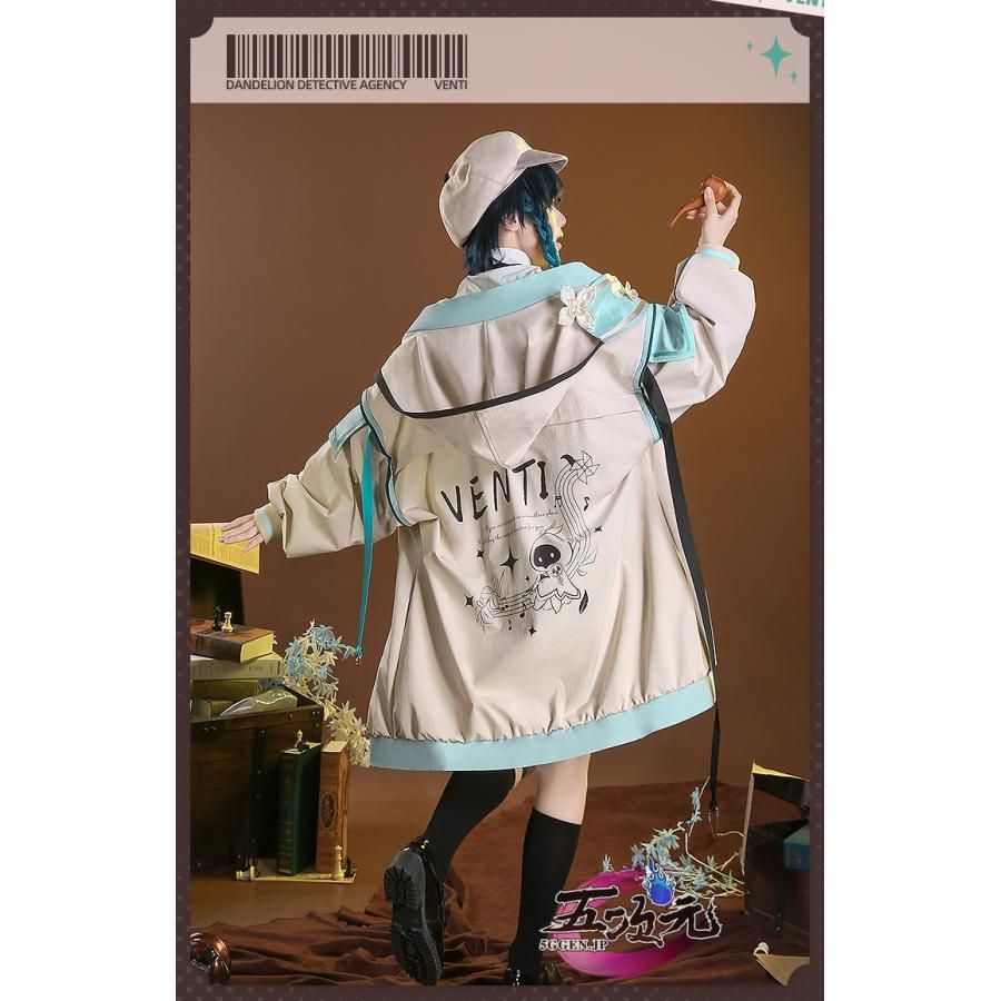 【最新作入荷】 精巧 三分妄想 原神 コスプレ ウェンティ ダンデライオン探偵社 同人服 衣装 ウィッグ 追加可 BJ0908ML ハロウィン