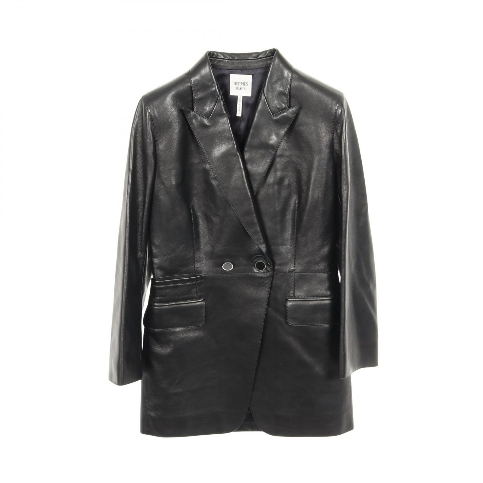 エルメス HERMES 革ジャン レザー ジャケット レディース Used A