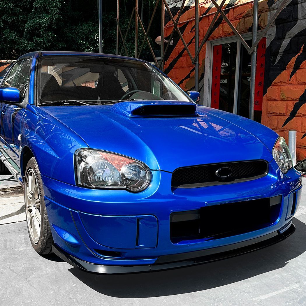 スバル インプレッサ WRX STI 2004-2005 フロントバンパーリップ フロントスポイラー ABS素材 ピアノブラック|カーボン柄