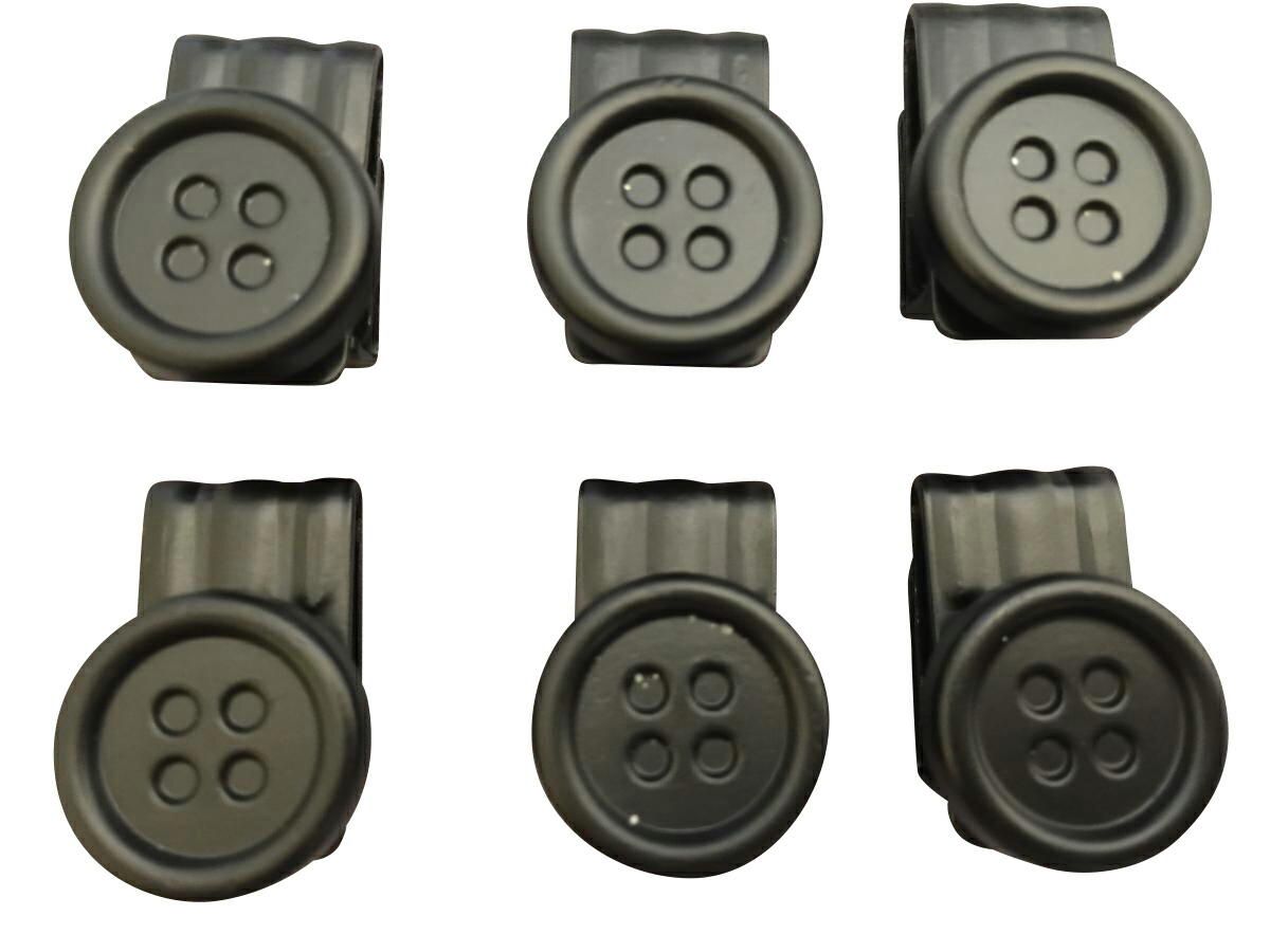 サスペンダー用ボタン クラシック6ボタン留サスペンダー専用ボタン 黒BK B119