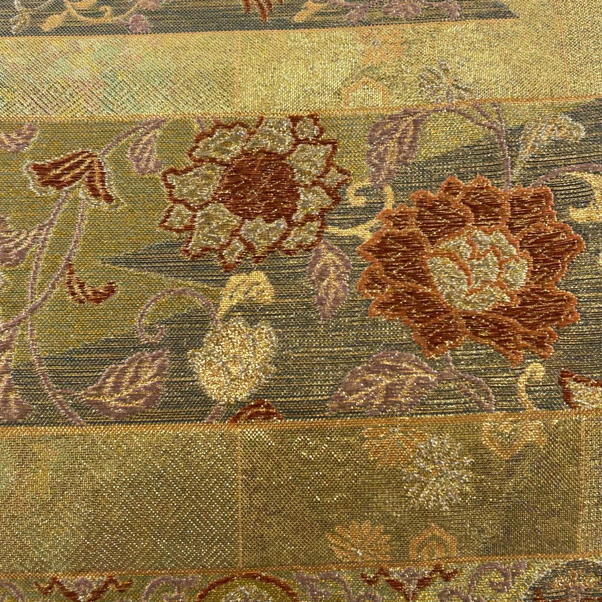 403my107☆総刺繍 袋帯 唐花 金糸 銀糸☆美品 最高級袋帯「蘇州汕頭相良刺繍 唐花華紋」 | 販売着物商品,袋帯