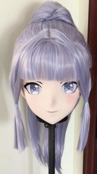 全頭マスク カツラ付き ロック付き NO.371 ドール ヘッドロリータ人形 コスプレ 変身 仮装 着ぐるみ kigurumi 二次元
