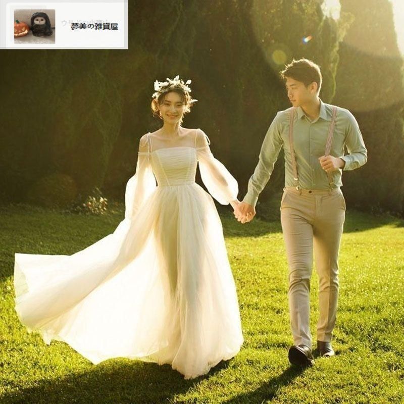 オフショルダー ロングドレス 袖あり ウエディングドレス パーティードレス ステージ衣装 二次会 結婚式ドレス 披露宴 謝恩会 演奏会 発表会 成人式 上品 ウェディングドレス オフショルダー 白 海外挙式 袖あり ロングドレス