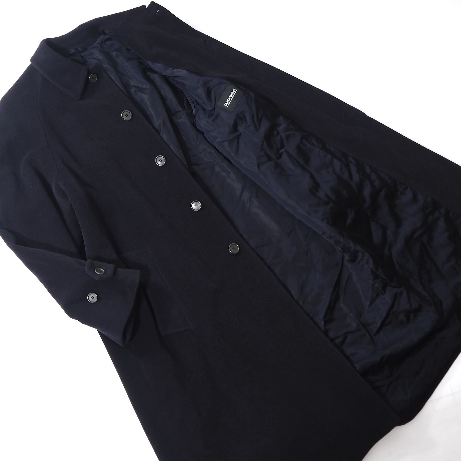 美品 GIORGIO ARMANI ジョルジオアルマーニ イタリア製 黒タグ ウール ロング コート 52 ブラックメンズ 正規品 5-ZA023 -  メルカリ