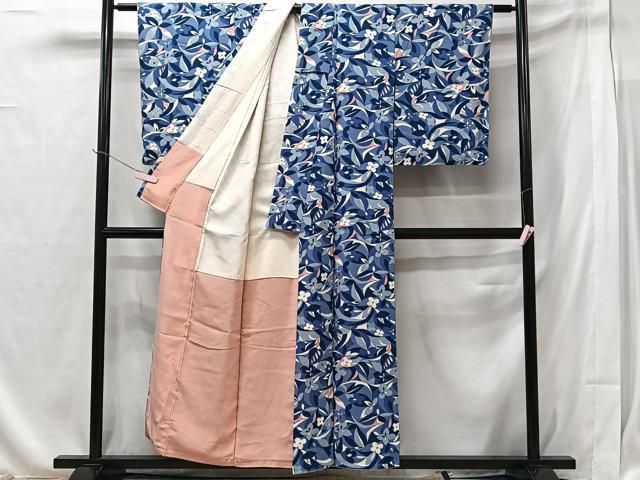 平和屋着物●上質な小紋　刺繍　舞花文　金糸　正絹　逸品　AAAW5315br 平和屋着物○上質な小紋 刺繍 舞花文 金糸 正絹 逸品 AAAW5315br