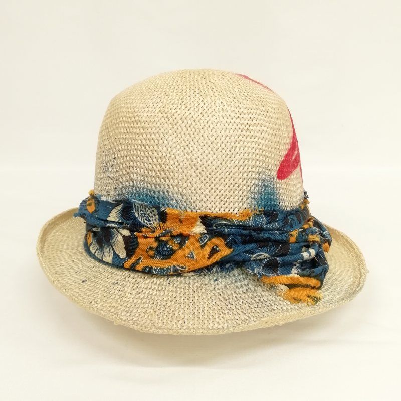 【美品】ヴィヴィアンウエストウッド　ストローハット　オーブ　リボン ヴィヴィアンウエストウッド Vivienne Westwood オーブ リボン