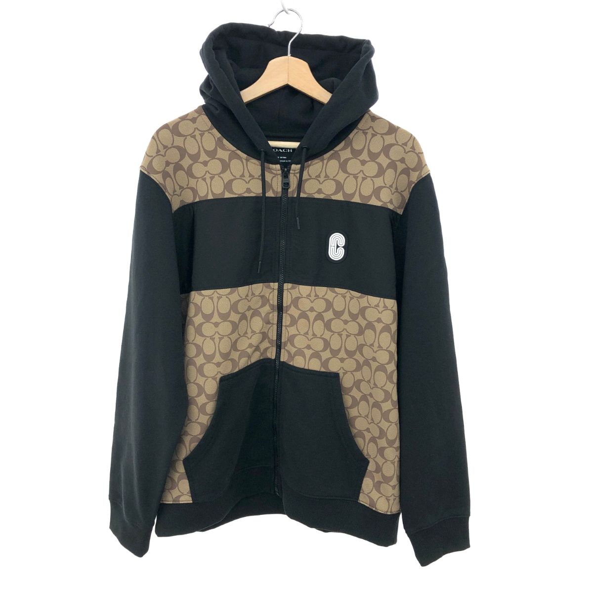 【未使用】COACH ジップパーカー シグネチャー C7817 フーテッド XL 良好 COACH コーチ ジップアップ パーカー サイズ:L C7817