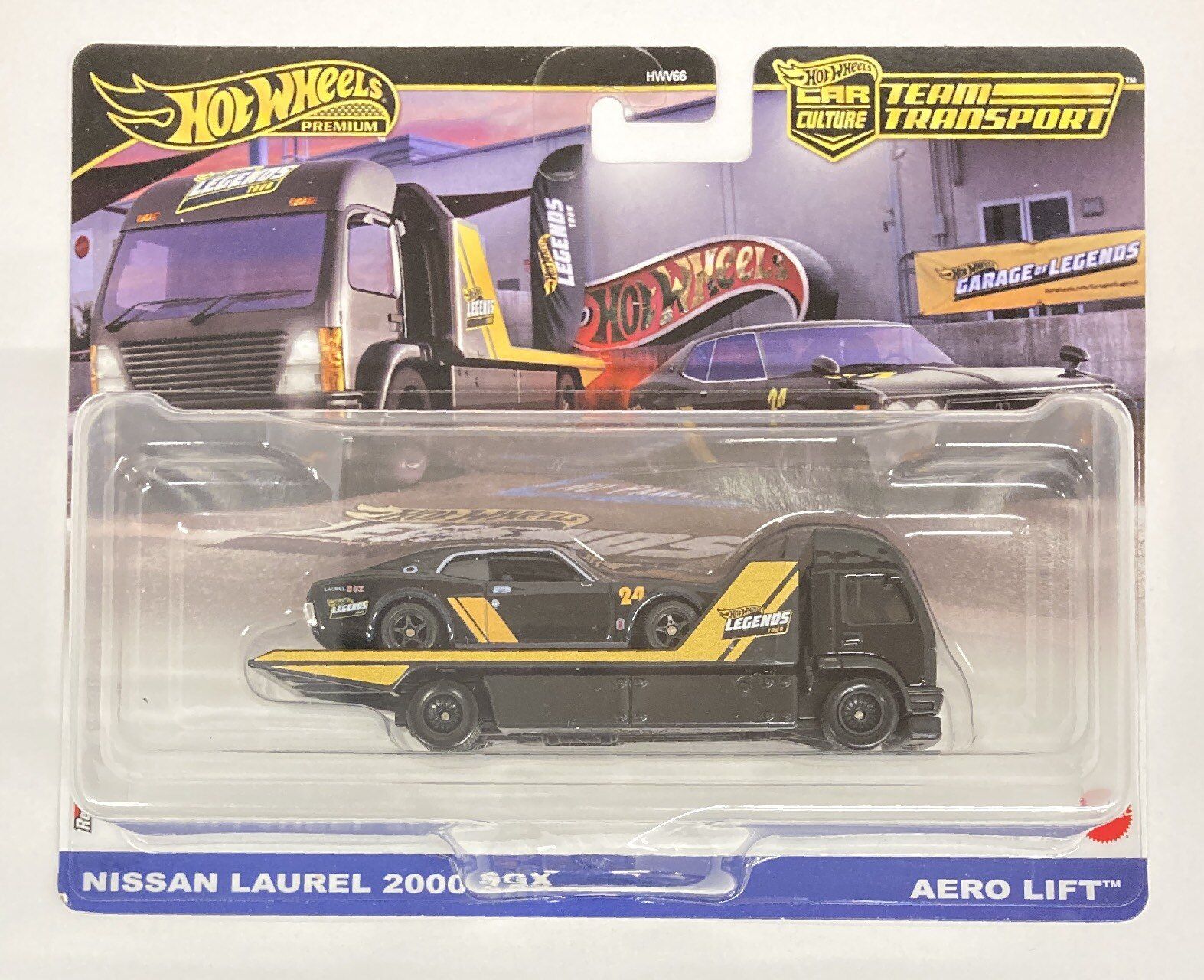 MATTEL TEAM TRANSPORT/LEGENDS TOUR HOTWHEELS NISSAN LAUREL 2000 SGX/AERO LIFT HWV66