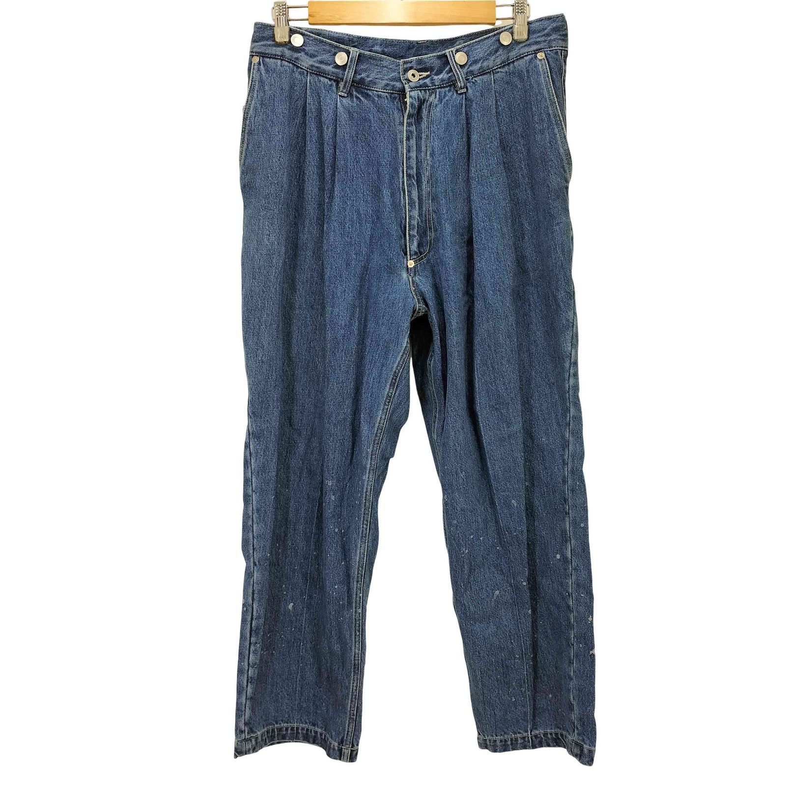 スーパーサンクス SUPERTHANKS Pleated wide denim trousers デニムパンツ メンズ  M