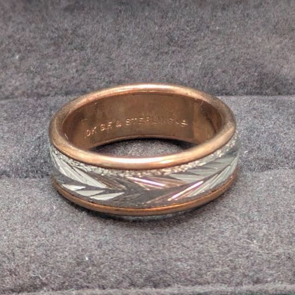 ヴィンテージ UNCAS バンドリング 10Kゴールドフィルド × スターリングシルバー 10号