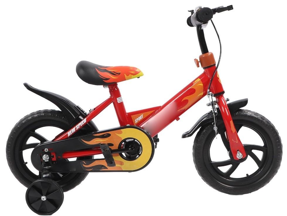 子供用自転車、12インチフォームホイール、通気性クッション高炭素鋼フレーム、幼児用キッズバイク