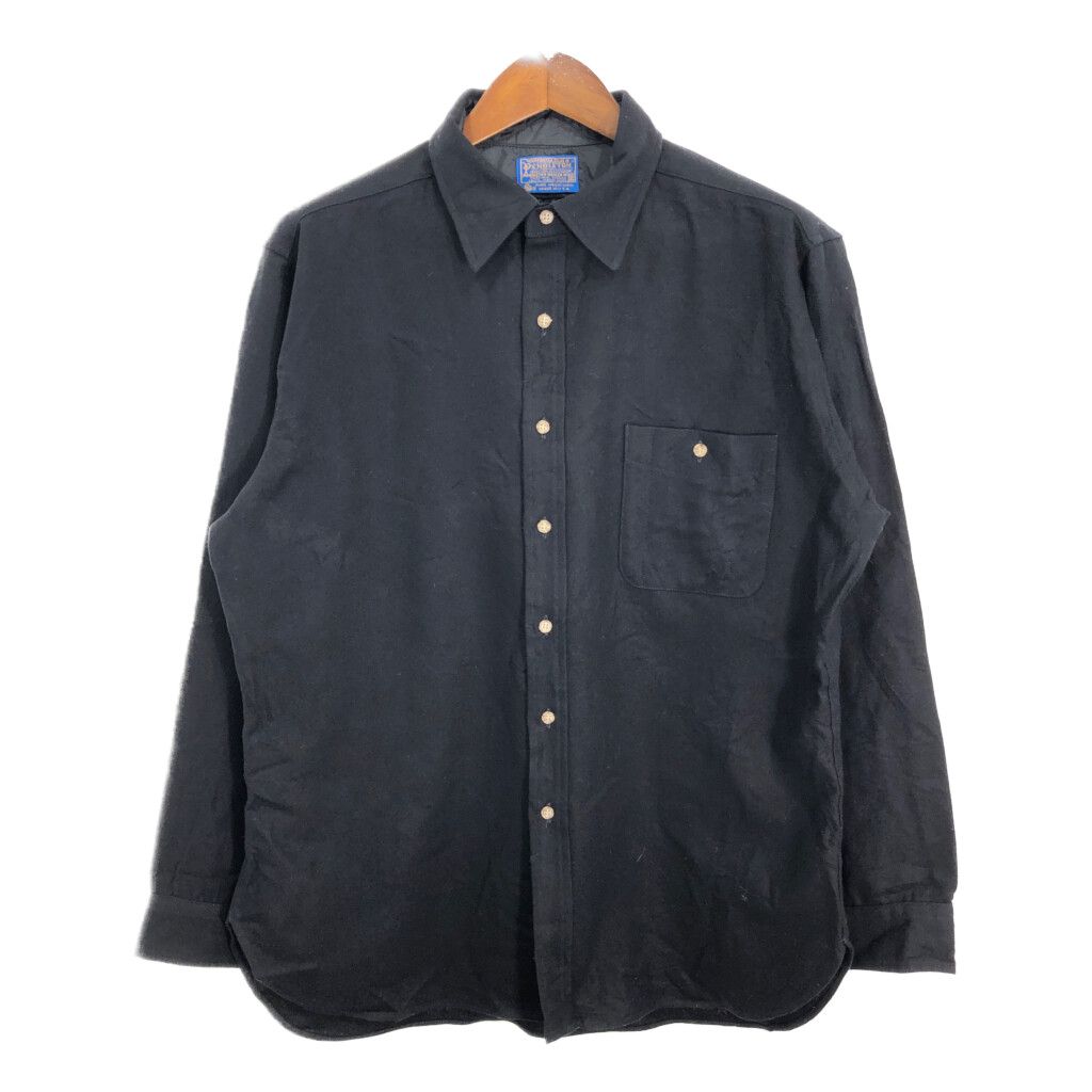 70年代 USA製 PENDLETON ペンドルトン ウールシャツ ヴィンテージ ブラック (メンズ XL) 中古 古着 R1107