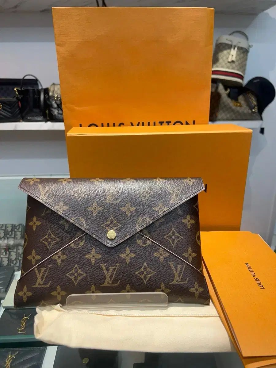 ラージ Louis Vuitton ルイヴィトン モノグラム ポシェット キリガミ クラッチバッグ ポーチ ほぼ