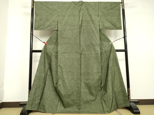 Ｒ623正絹本場紬着物９マルキ2枚セット！ 平和屋着物○本場大島紬 9マルキ 亀甲柄 ゑり善扱い 正絹 逸品