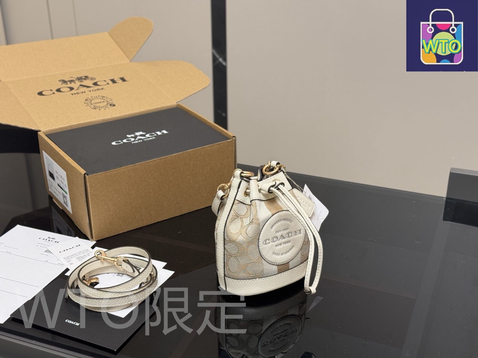 今日WTO】Coach ミニバケツバッグ（デニム）Cute Design-WTO輸入