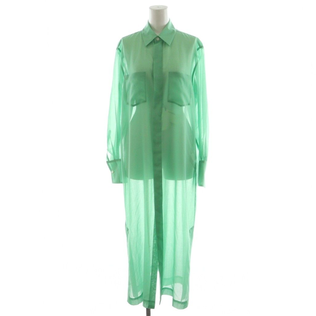 オーラリー AURALEE WOOL POLYESTER SHEER CLOTH SHIRTS シャツ 