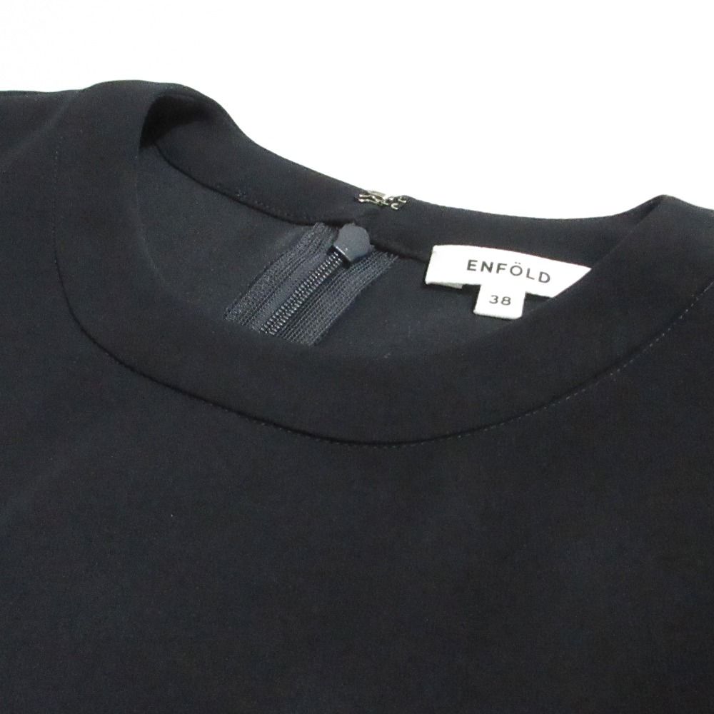 美品 24SS ENFOLD エンフォルド WOVEN T-SHIRT Tシャツ サイズ38 ダークネイビー レディース 古着 中古 USED 中古・古着通販】ENFOLD (エンフォルド) FRONT-DETAIL T-SHIRT