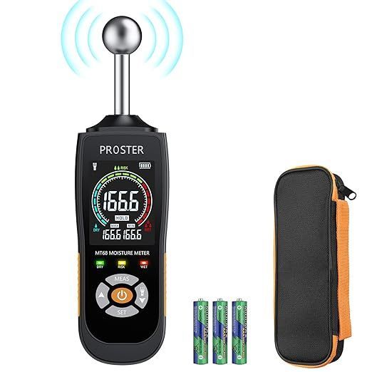 <$>Proster 木材水分計 手持ち式ポータブル水分計 0-99.9% デジタル木材水分計