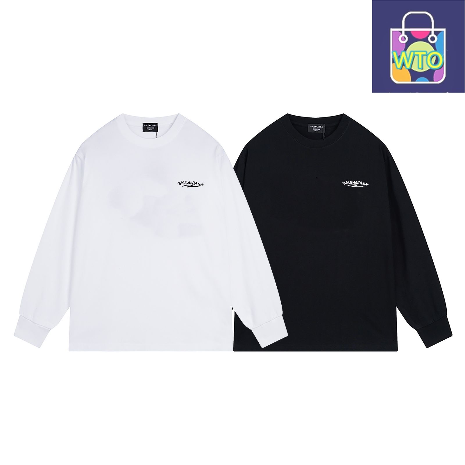 ●送料込●BALENCIAGA● ロゴ プリント ロングスリーブ T シャツ 本日限定特価】Balenciaga ロゴプリント ロングスリーブTシャツ